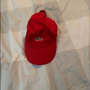 Red Lacoste hat